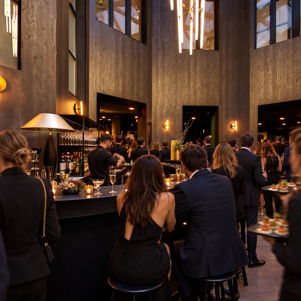 Gäste und Service beim Empfang an der ZAZOU-Bar